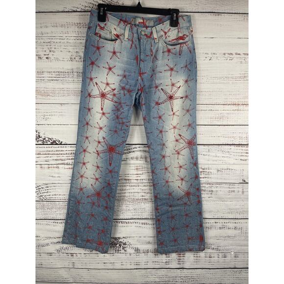 Versace Jeans Couture Denim - Versace Jeans Couture Jeans Womens 30 Starfish Embellished Bootcut Made in Italy